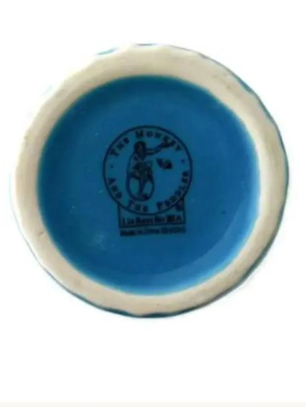 Liz Ross for BIA Ice Cream Cone Cup and Saucer Set The Monkey Peddler Blue